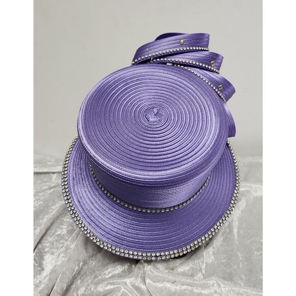 Swan Hat New York Purple w Rhinestones Womens Couture Hat main image 7